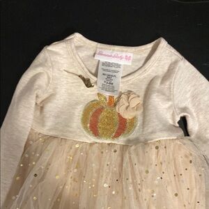 Bonnie Baby Cream and Gold Pumpkin Dress